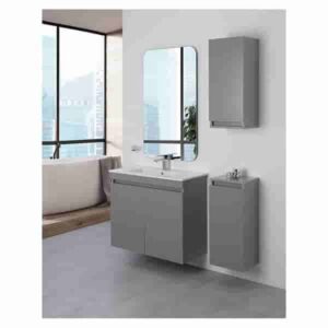 COMPLETO BAGNO 80X37CM SOSP. 2 ANTE GREY PASTELLO