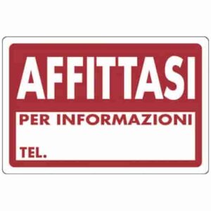 TARGA SEGNAL."AFFITTASI"