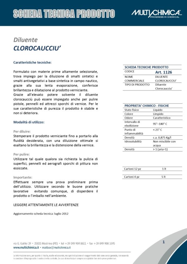 DILUENTE CLOROCAUCCIU DA LT. 1 - immagine 2