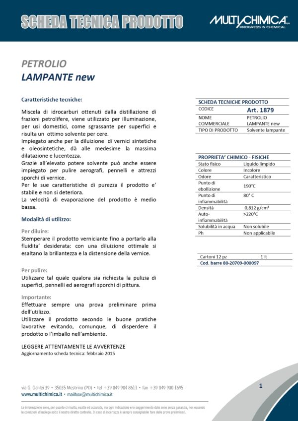 PETROLIO LAMPANTE NEW DA LT. 1 - immagine 2