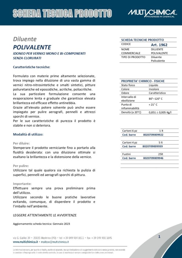 DILUENTE POLIVALENTE DA LT. 5 - immagine 2