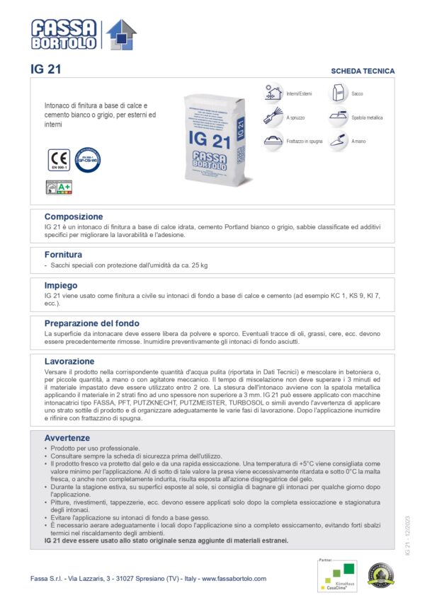 IG 21 BIANCO  25KG - immagine 2