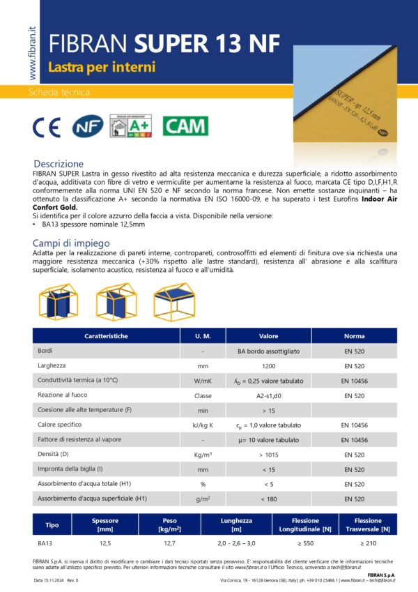 LASTRA FIBRAN SUPER 13 NF 120X200 CM ( AZZURRA ) - immagine 2