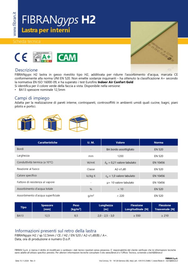 LASTRA FIBRANGYPS H2 120X300 CM ( VERDE ) - immagine 2
