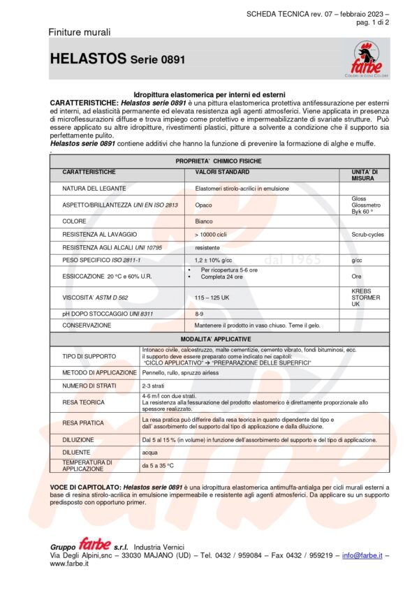HELASTOS 891 BIANCO 14 LT - immagine 2