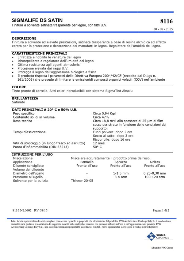 SIGMALIFE DS SATIN  COLORATO L 1 - immagine 2