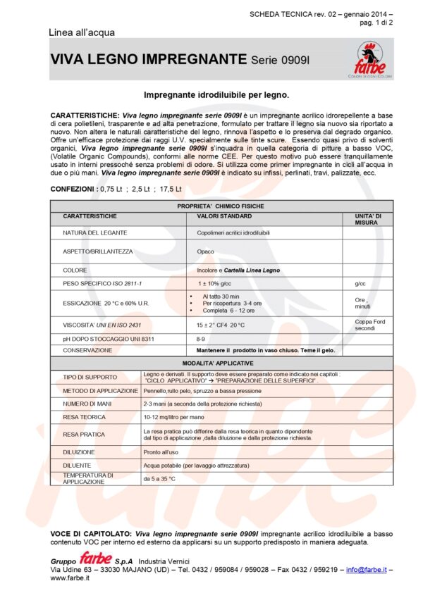 VIVA LEGNO IMPREGNANTE NOCE SCURO NEW 863 0.750 LT - immagine 2