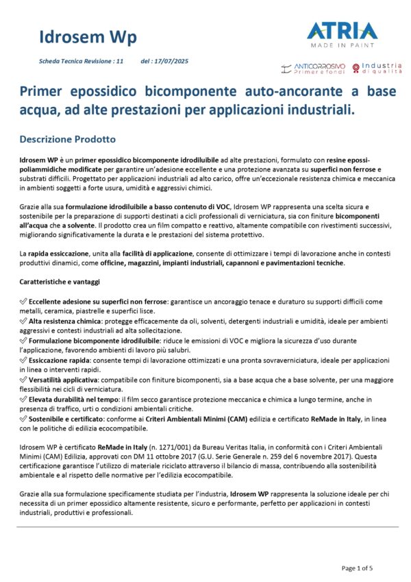 IDROSEM WP KG 1 RAL 9010 BIANCO PRIMER MULTISUPERFICE A+B - immagine 2