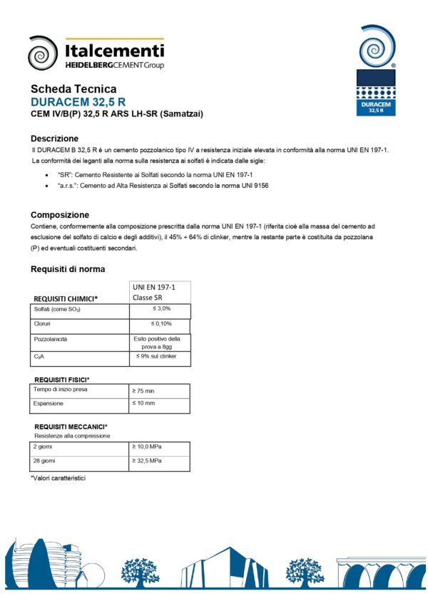 CEMENTO 25 KG DURACEM - CEM II/B-M (V-LL) 32.5 - immagine 2
