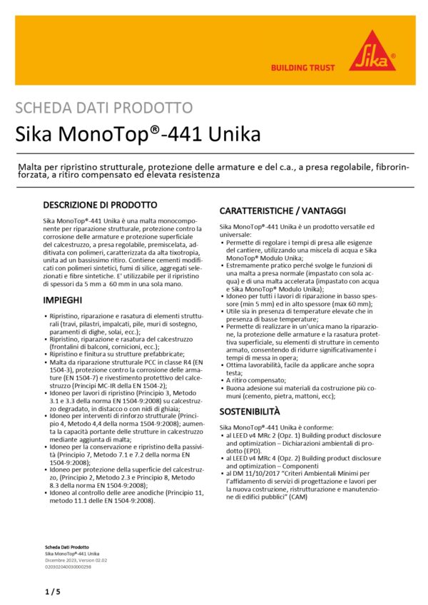 SIKAMONOTOP-441 UNIKA 25 KG - immagine 2