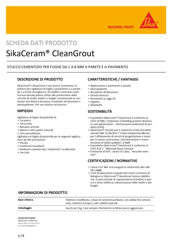 SIKACERAM 255  EASY S1FLEX  BIANCO 25KG - immagine 2