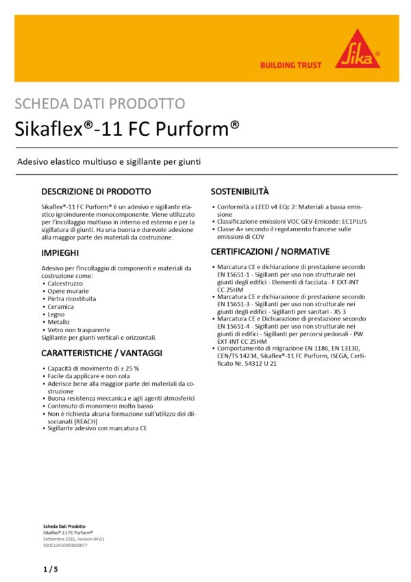 SIKAFLEX -11FC PURFORM NERO - immagine 2