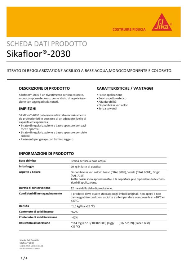 SIKAFLOOR-2030 VERDE C40 20KG - immagine 2