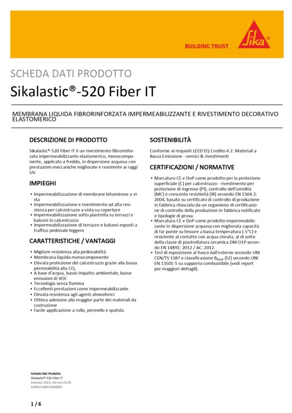 SIKALASTIC-520 FIBER IT BIANCO PI 5KG - immagine 2