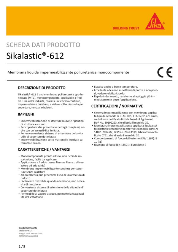 SIKALASTIC 612 BIANCO IT/ES/PT/EL PL 15L - immagine 2