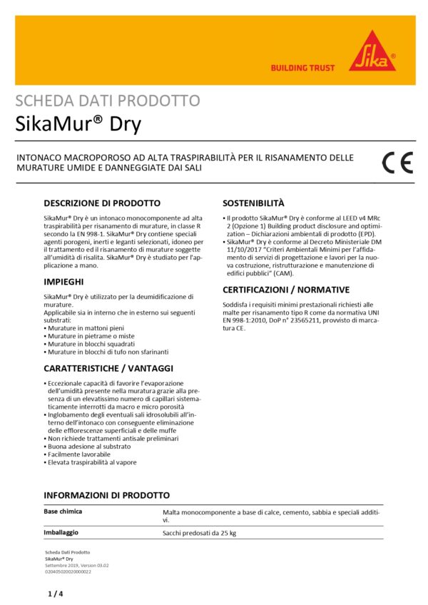 SIKAMUR DRY C9097 BG 25KG - immagine 2