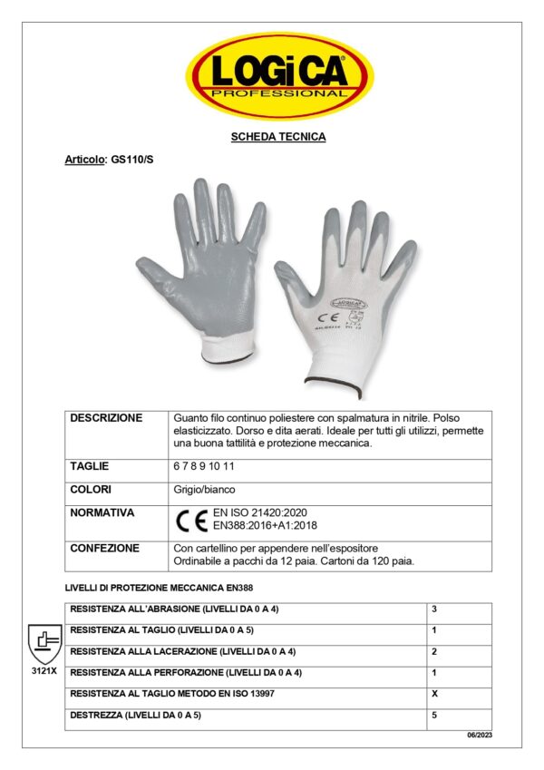 GUANTI SPALMATO IN NITRILE GRIGIO TAGLIA 08 - immagine 2