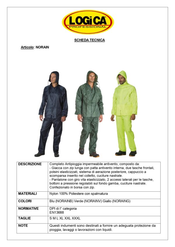 COMPLETO GIACCA E PANTALONE IMPERM.BLU TAGLIA 2X - immagine 2