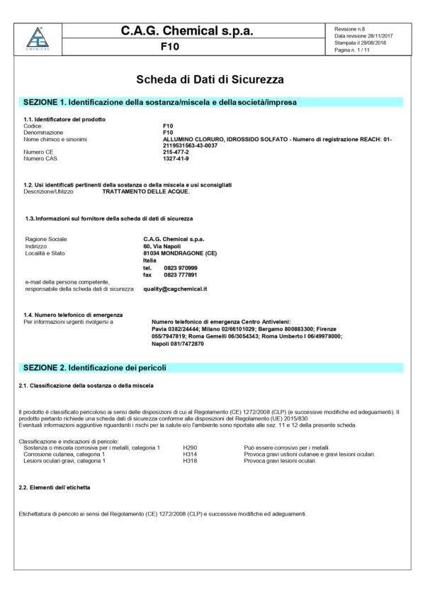 FLOCCULANTE P/PISCINA LIQUIDO F10   5 L - immagine 2