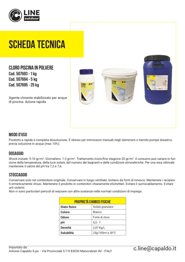 CLORO PISCINA IN POLVERE  5 KG - immagine 2