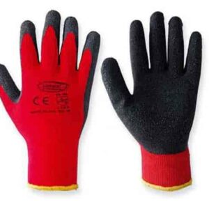 GUANTI PELLE FIORE NERO/ROSSO TAGLIA 10