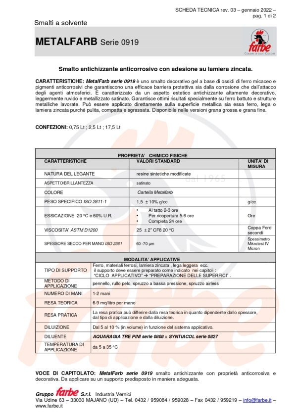 METALFARB GRANA GROSSA-FINE LT 0.75 - immagine 2