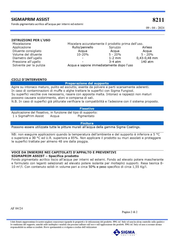 SIGMAPRIM ASSIST BIANCO L 4 - immagine 3