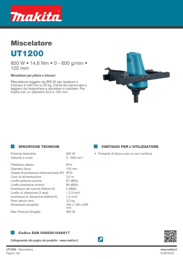 MISCELATORE M14 960W 40KG - immagine 2