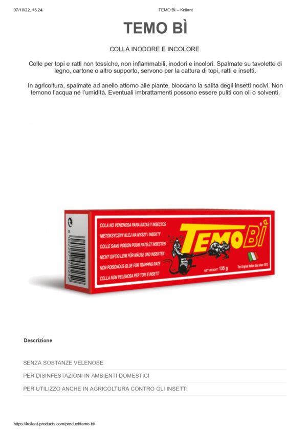 COLLA P/TOPI TEMO BI' 135 G - immagine 2