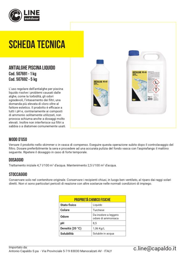 ANTIALGHE PISCINA LIQUIDO 5 KG - immagine 2