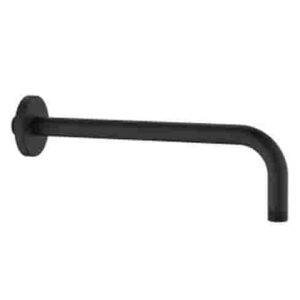 BRACCIO DOCCIA IN ACCIAIO TONDO   20 CM.30 C/ROSONE NERO OPACO (SAP)