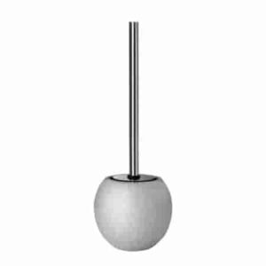PORTA SCOPINO CERAMICA ARGENTO SATIN C/MANICO CROM. E COPERCHIET