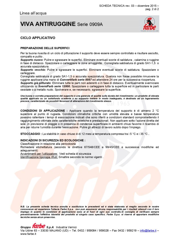 VIVA ANTIRUGGINE BIANCO  LT  0.750 - immagine 2