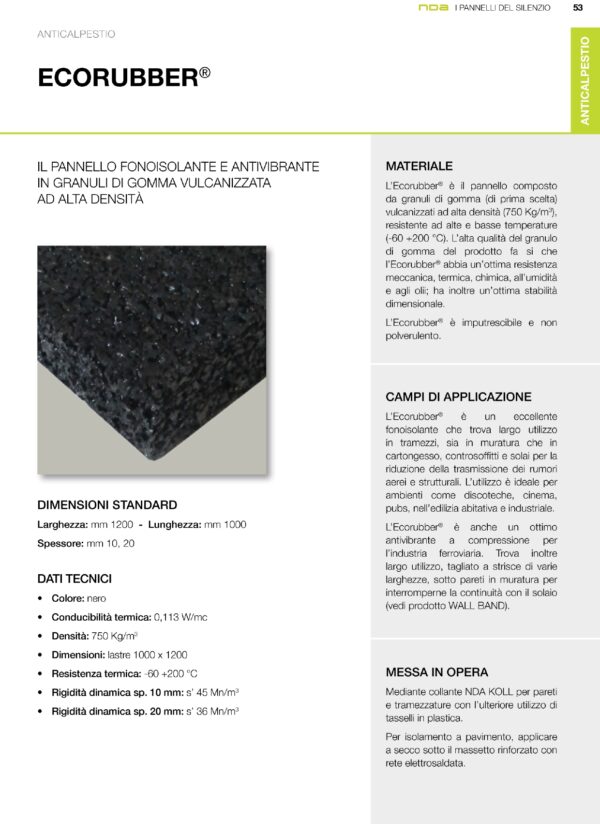 ECORUBBER  MM.10 PANNELLO 1 MT X 1.20 AL PEZZO - immagine 2