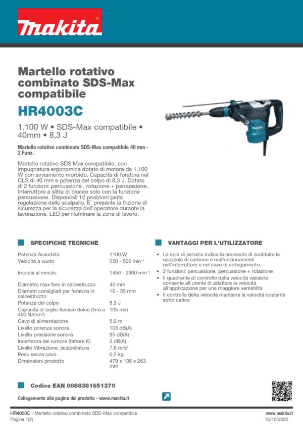 MARTELLO ROTATIVO COMBINATO SDS-MAX COMPATIBILE - immagine 2