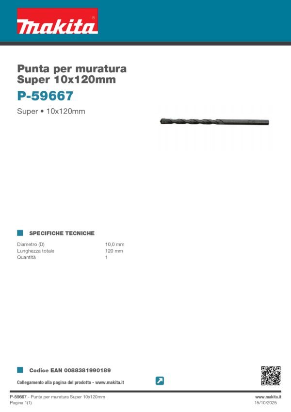 PUNTA X MURATURA 10X120 SUPER - immagine 2