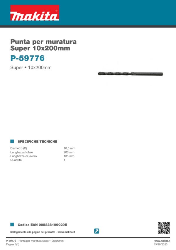 PUNTA X MURATURA 10x200 SUPER - immagine 2