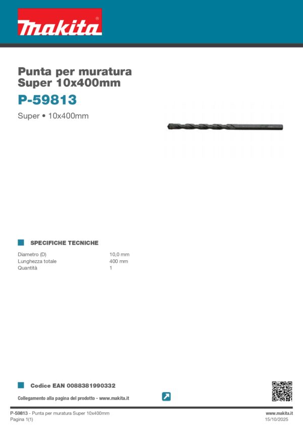PUNTA X MURATURA 10x400 SUPER - immagine 2