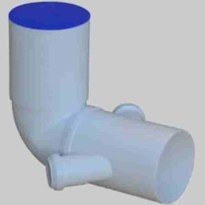 CURVA WC PROLUNGATA BIANCA CON DOPPIO ATTACCO BICCHIERE DX-SX-90X50-50