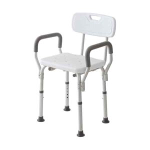 SEDIA DOCCIA SILVER/BIANCO CON BRACCIOLI COMFORT