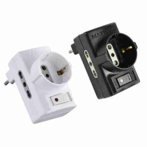 ADATTATORE 1 PRESA SCHUKO+ 2  10/16A OVER LAOD PROT.