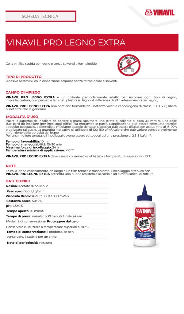 VINAVIL PRO LEGNO EXTRA 750 G - immagine 2