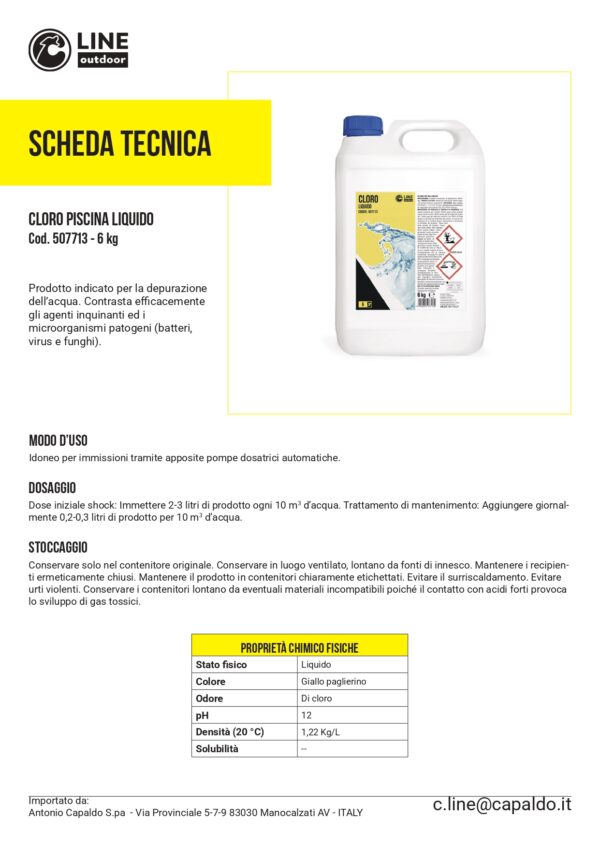 CLORO PISCINA LIQUIDO 6 KG - immagine 2