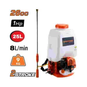 POMPA IRRORATRICE A SPALLA ZAINO A 2 TEMPI 26CC,25LT, LANCIA 3 UGELLI CON PROLUNG.