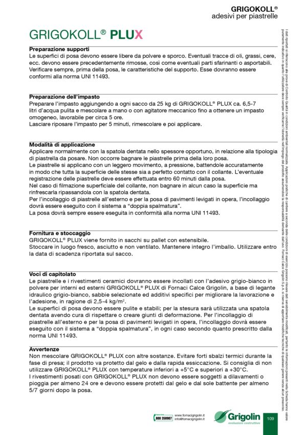 COLLA PLUX BIANCO 25 KG TIPO C1 (210) - immagine 3
