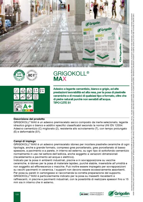 COLLA MAX BIANCO 25 KG TIPO C2TE S1 (255) - immagine 2
