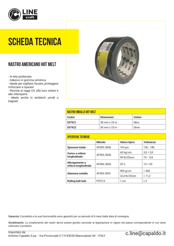 NASTRO AMERICANO HOT MELT MM50X25M NERO - immagine 2