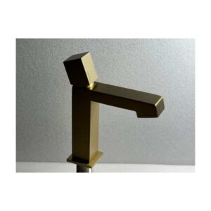 MISCELATORE MONOCOMANDO PER LAVABO ORO SPAZZOLATO CON KIT D'ISTALLAZIONE