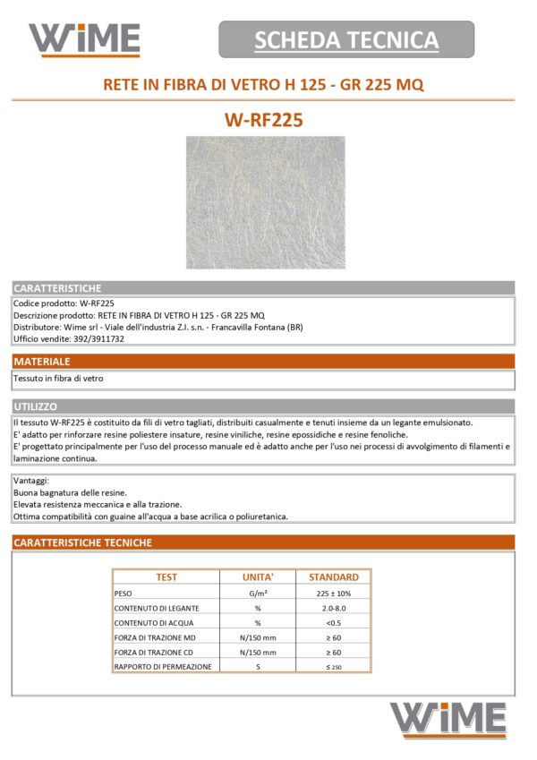 TESSUTO IN VETRORESINA  H 30 CM GR 300 MQ (66 MTL )  1.80 1 MTL ROTOLO INTERO 96,00 - immagine 2
