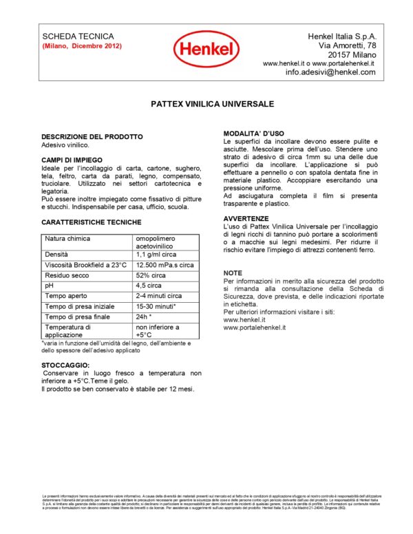 PATTEX VINILICA UNIVERSAL 1KG - immagine 2